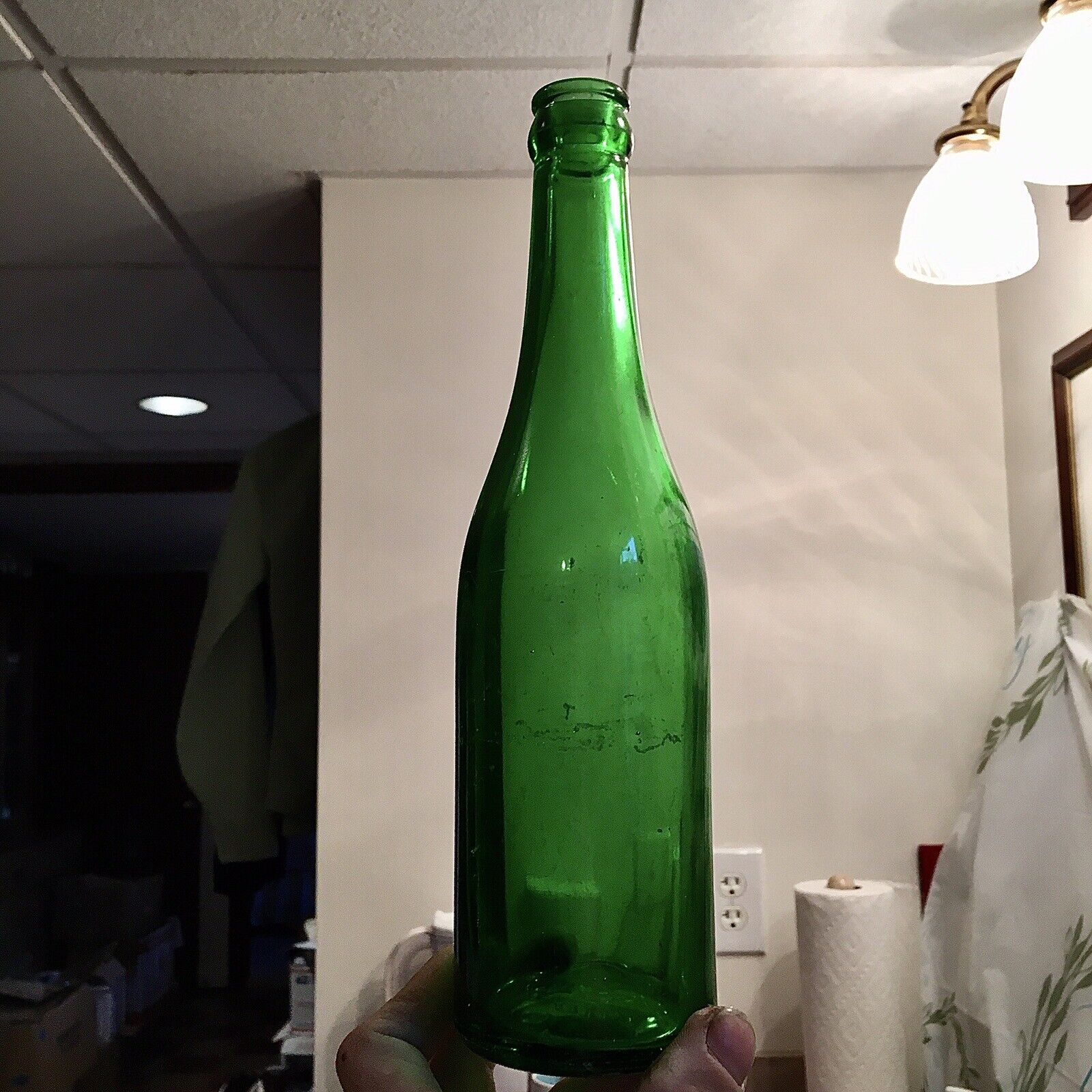 Rare Emerald Green Base-Emb Caton Soda Bottle Catonsville MD Maryland 1926 Nice
