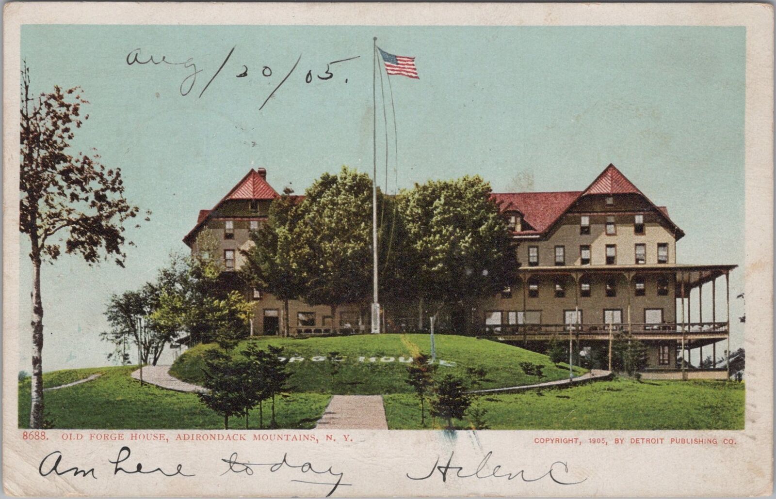 Old Forge House, Adirondack Mountains New York 1905 Postcard