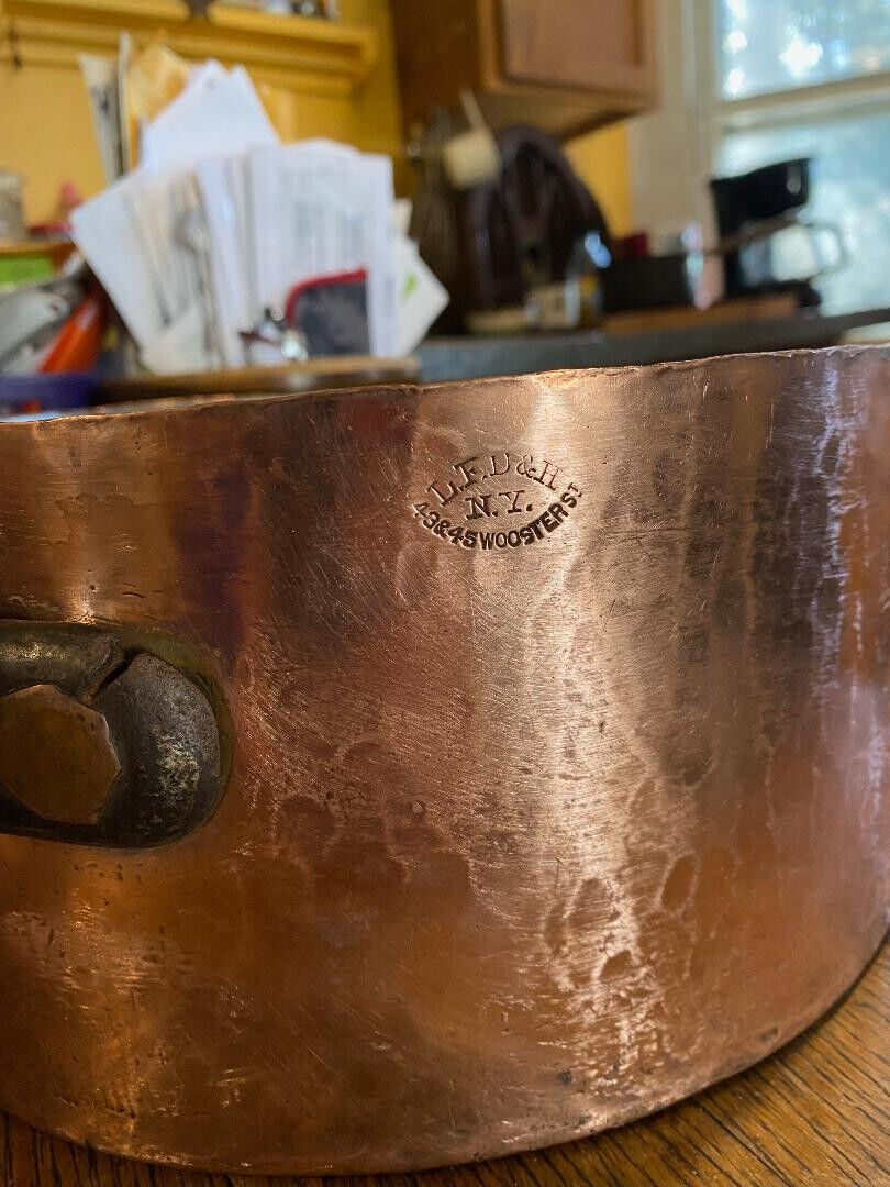 Antique L.F.D.&H./Duparquet 6 Qt. Copper Pot 
