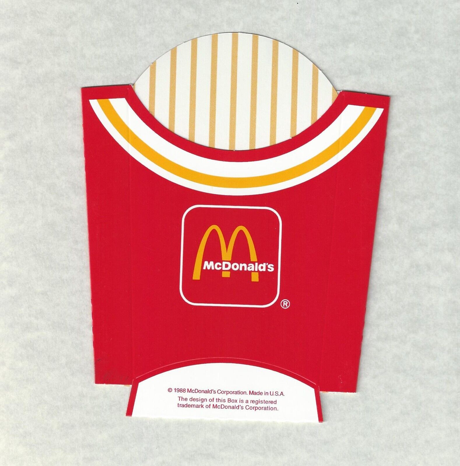 Vintage Unused 1988 McDonald\'s French Fry Carton - Large