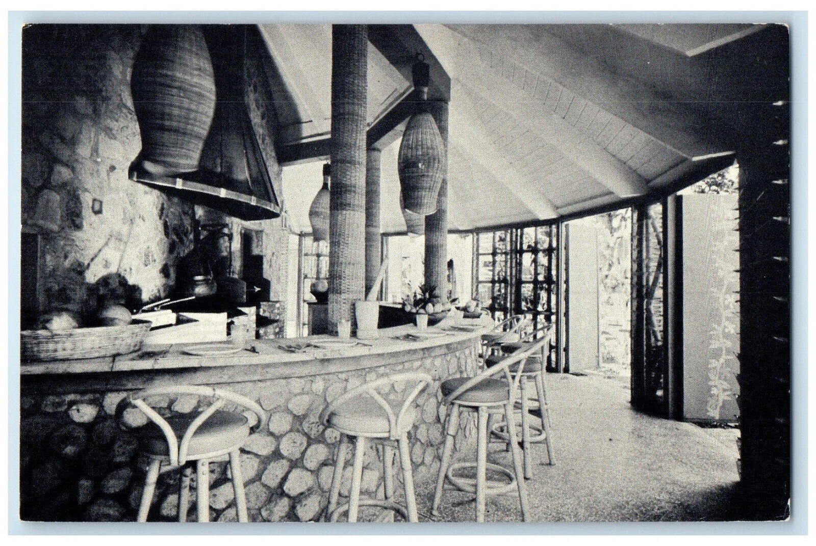 c1940\'s Young Island St. Vincent BWI Breakfasts in Stone Roundhouse Postcard