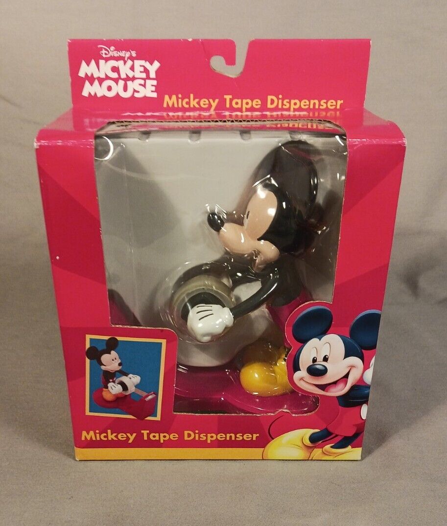 ✅New Vintage Disney Mickey Mouse Red Tape Dispenser Collectible RARE Desk