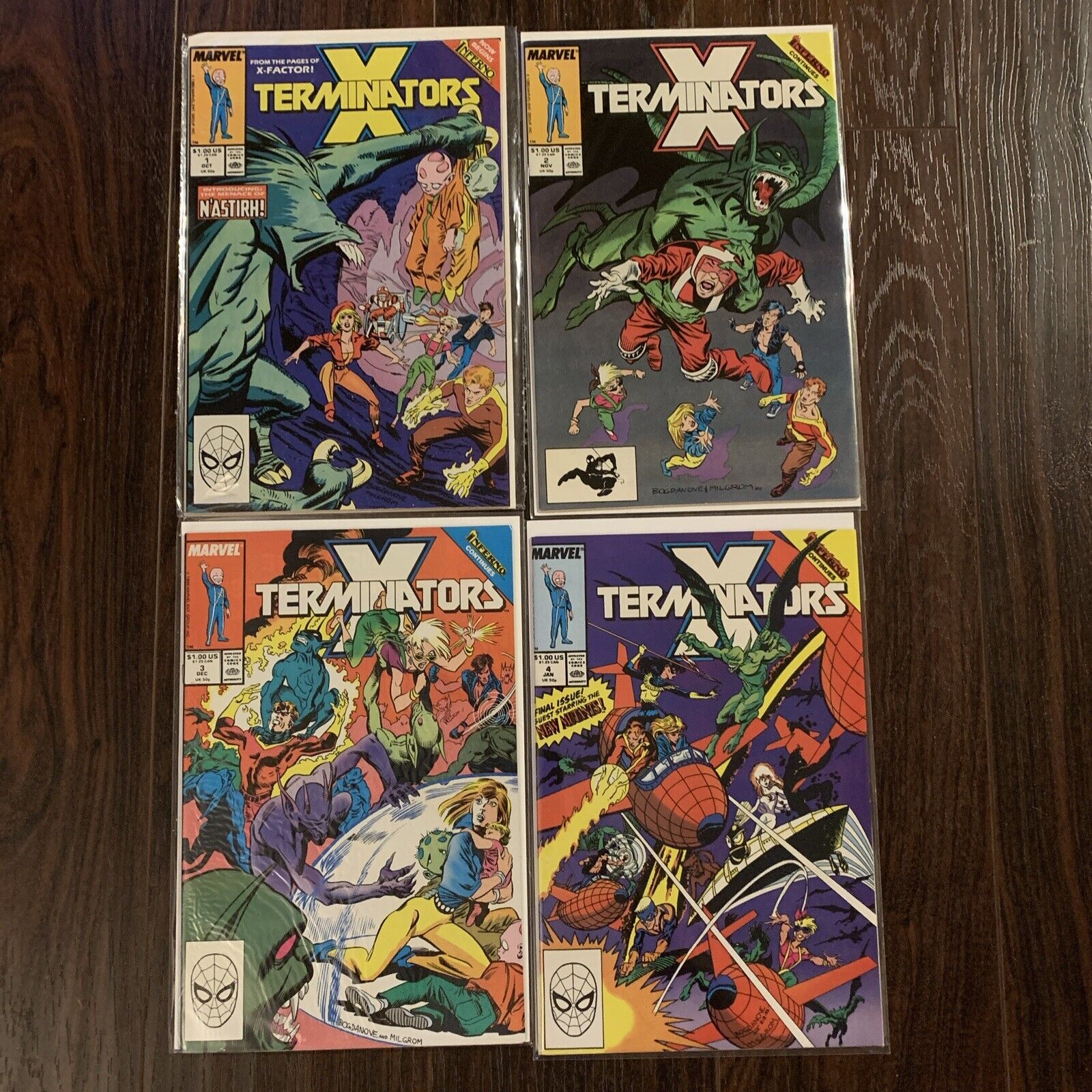 X-Terminators #1-4 1988 Marvel Comic Book Run INFERNO ARC