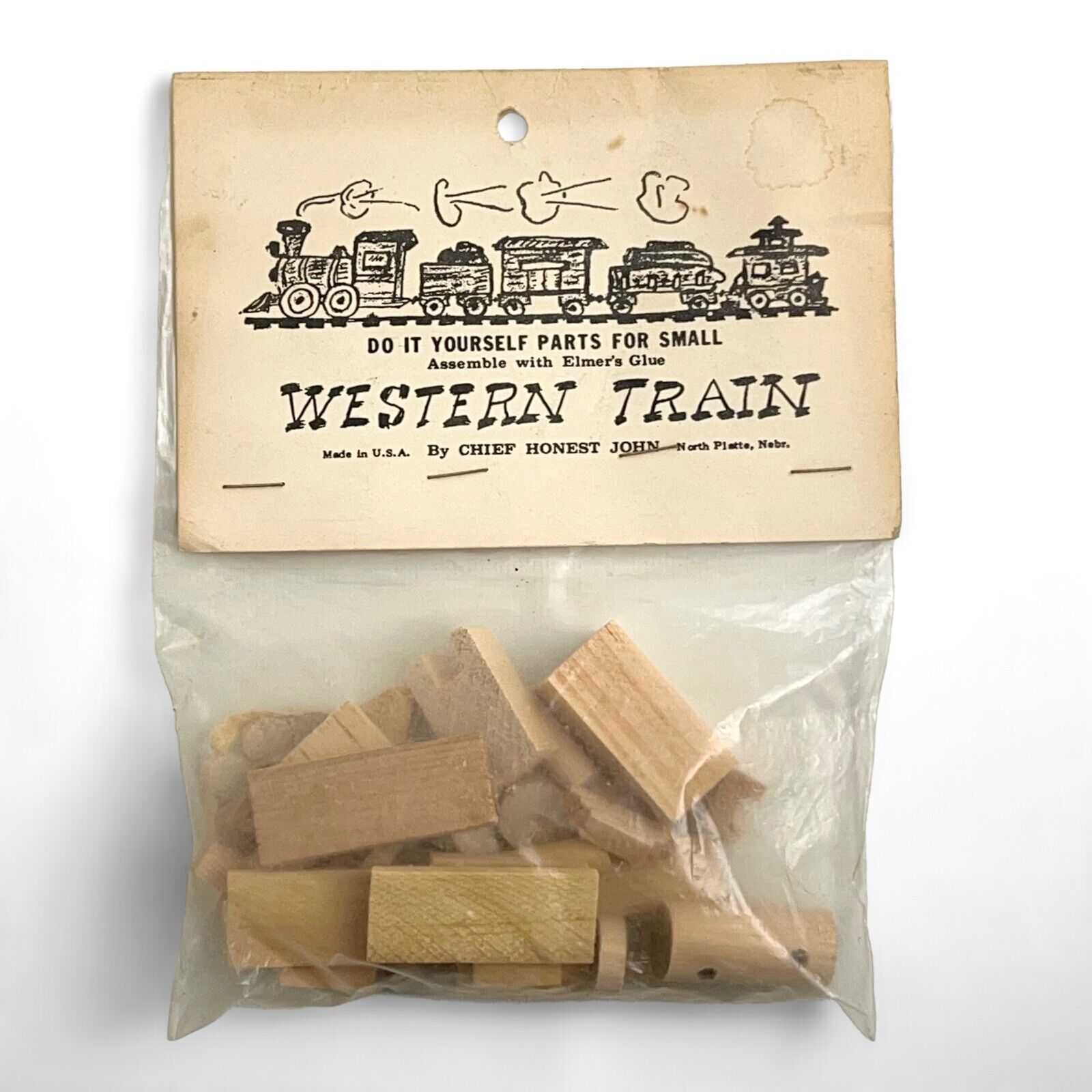 Vintage 1974 Chief Honest John Wooden Western Train Do it Yourself Kit 