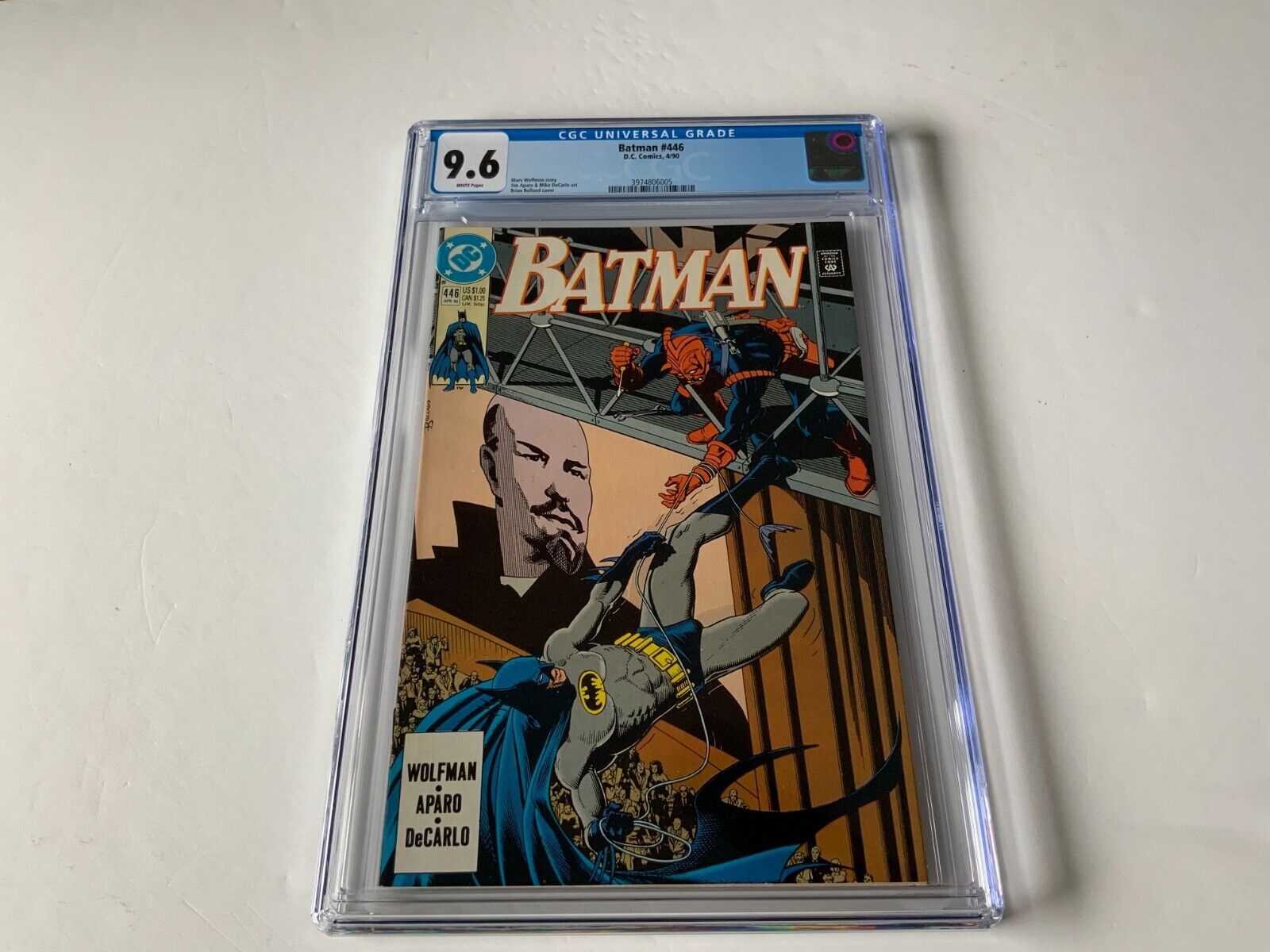 BATMAN 446 CGC 9.6 WHITE PAGES DC COMICS 1990