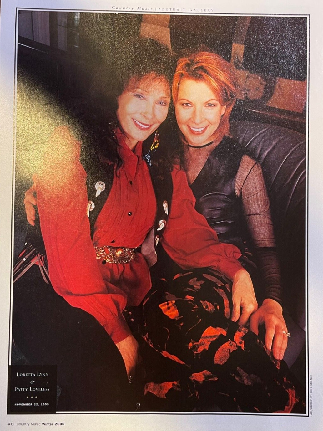 2000 Vintage Magazine Illustration Country Singers Loretta Lynn & Patty Loveless
