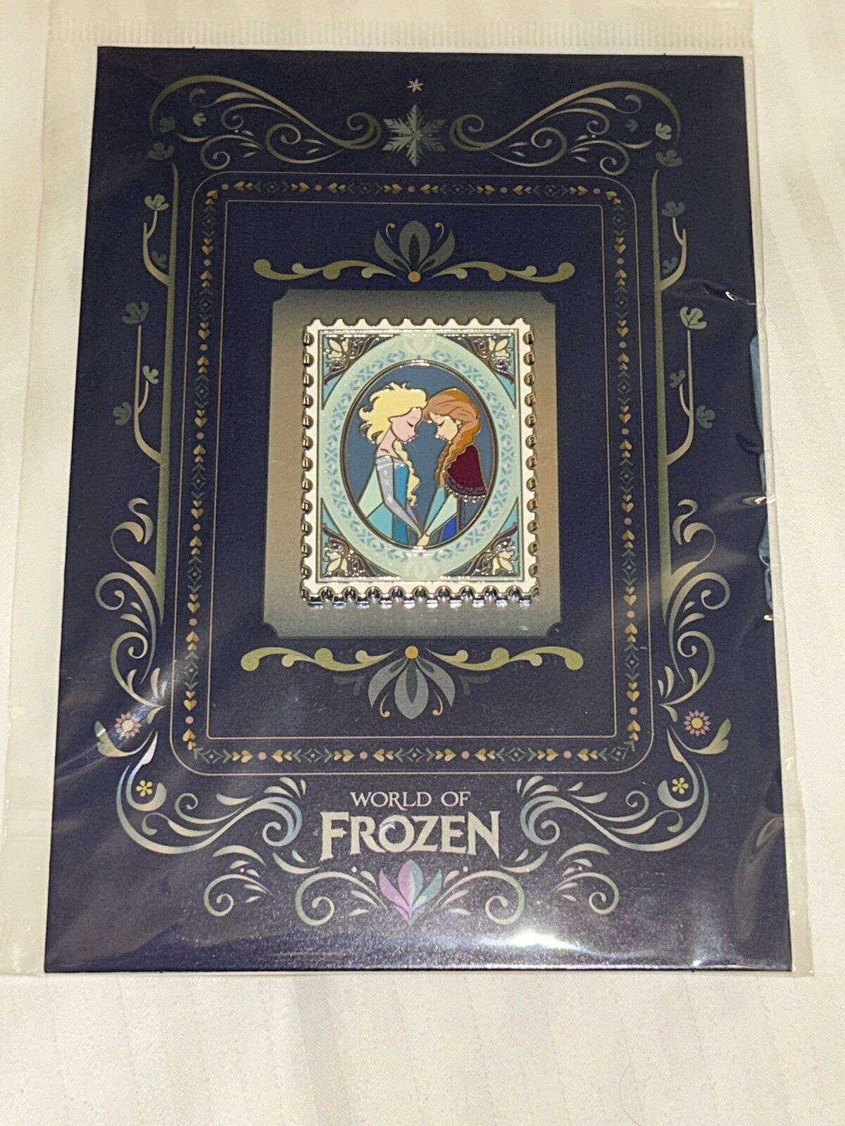 HKDL Hong Kong Disneyland World of Frozen Elsa Anna Stamp postcard Disney Pin