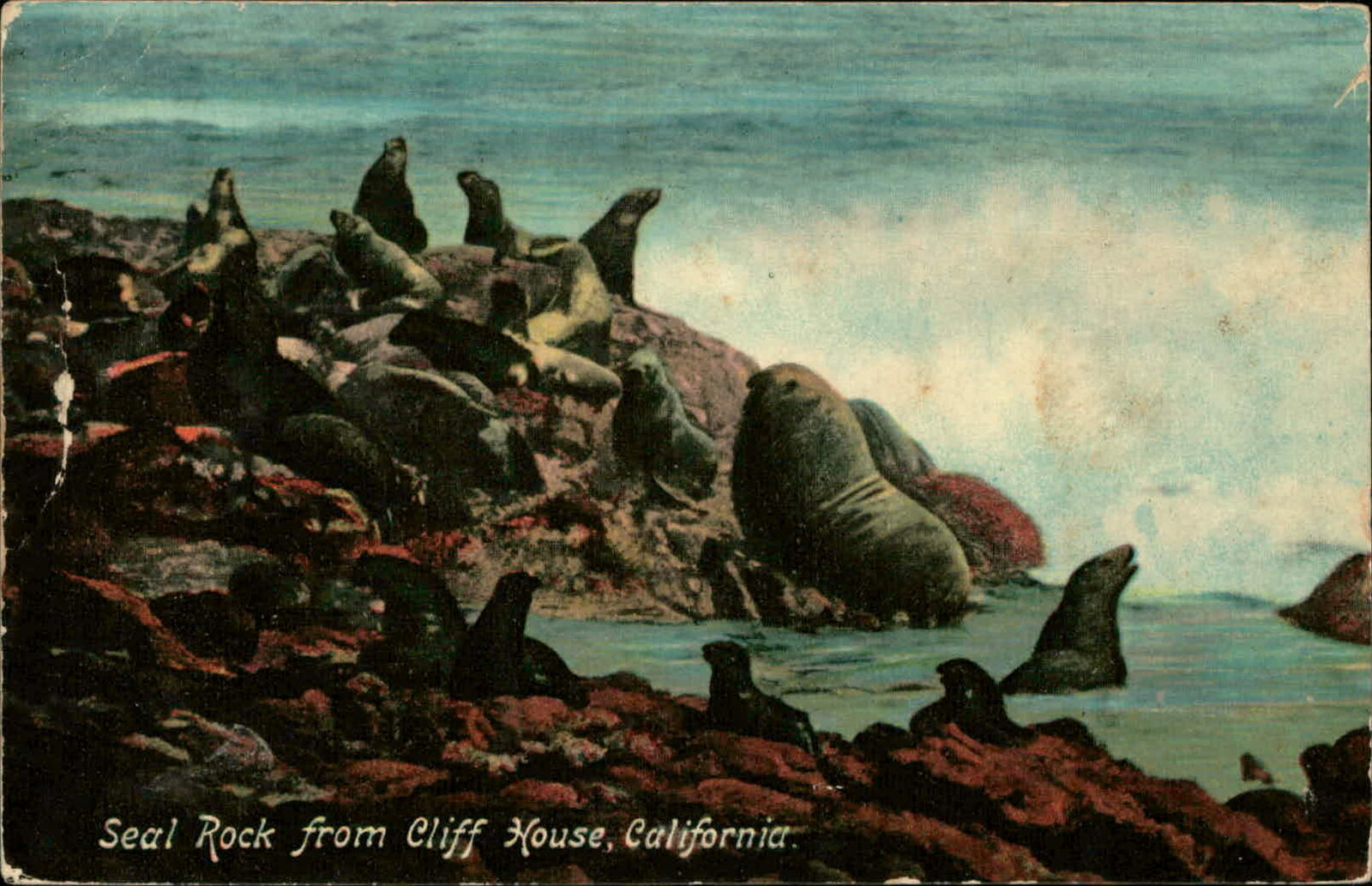 Postcard: Seal Rock from Cliff House, California