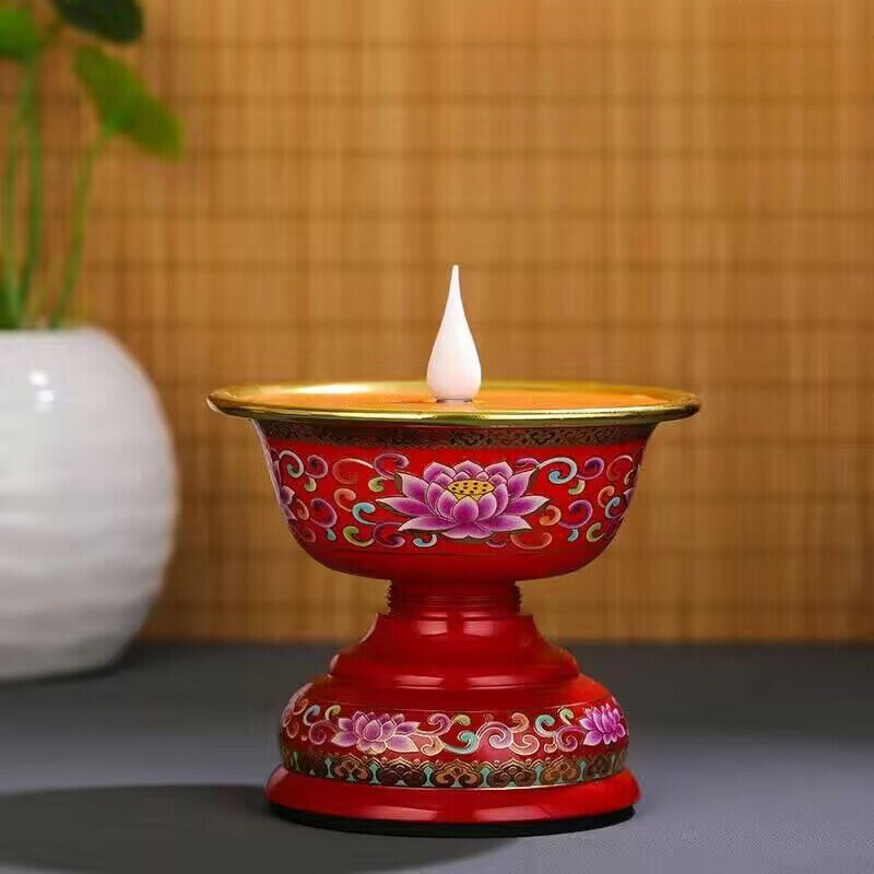 1pairs 10cm LED Buddhist Supplies Butter Lamp Buddha Lamp Tibetan Candle Holder