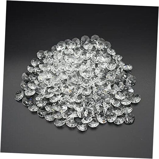 200Pcs/Set 14MM Transparent K9 Crystal Beads Chain Refraction Glass Chandelier 