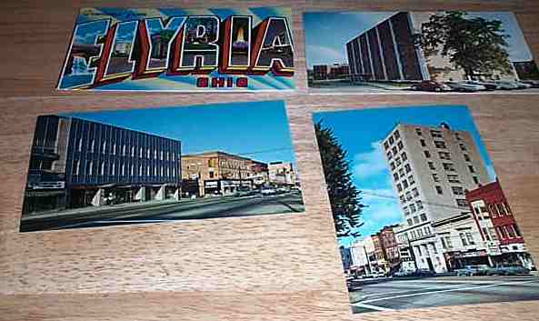 Vintage Lot 4 Eylria Ohio Post cards standard size