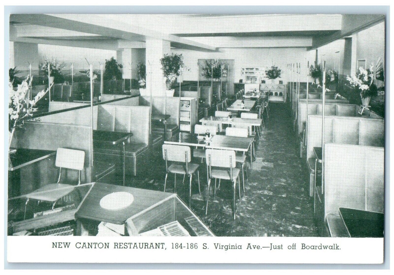c1940 New Canton Restaurant S. Virginia Ave. Atlantic City New Jersey Postcard