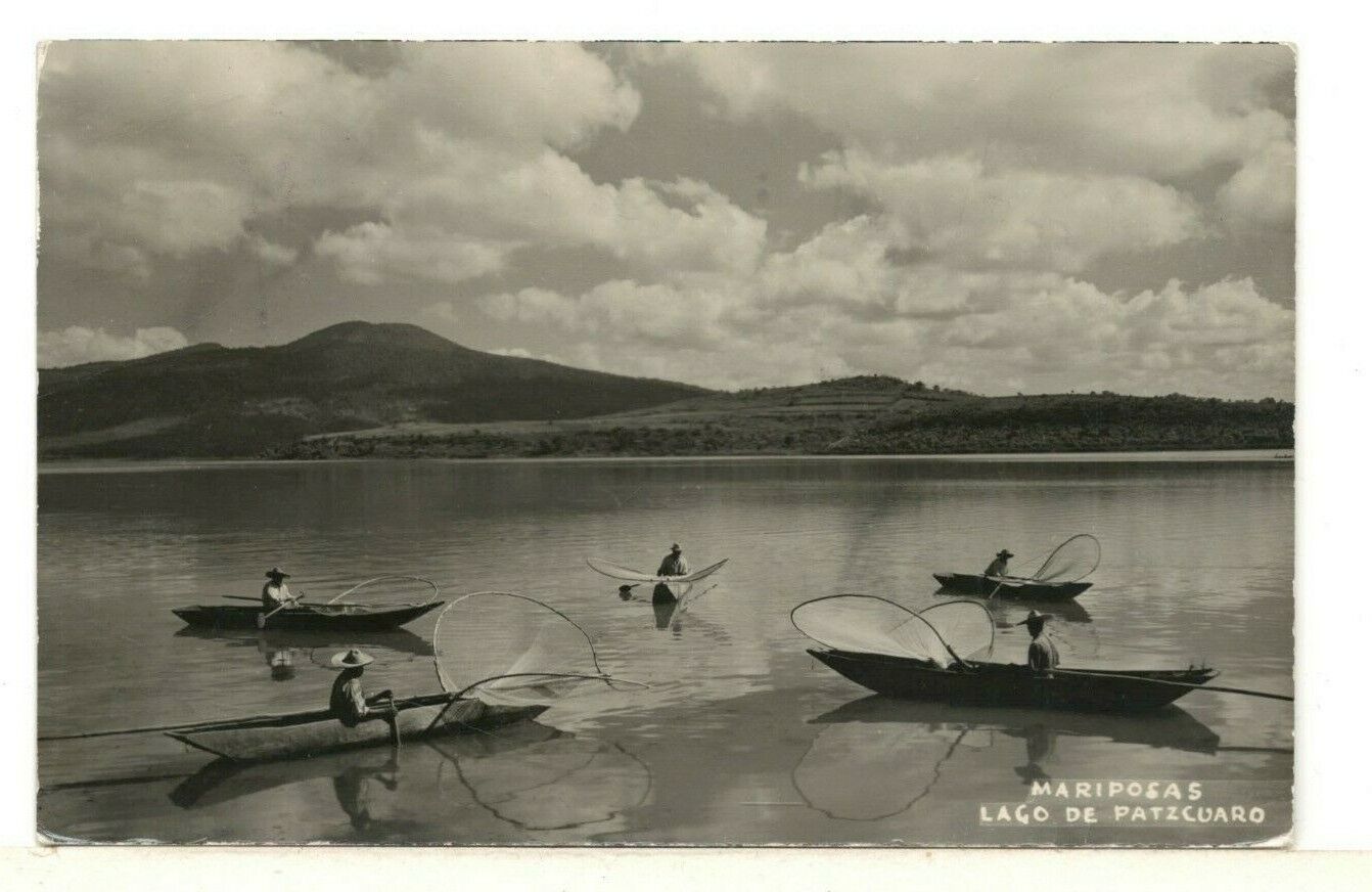c1950 RPPC: Panoramic View of Mariposas in Lago de Patzcuaro - Mexico w/Stamp