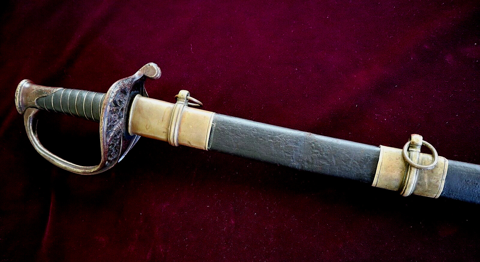 CIVIL WAR CONFEDERATE DOG RIVER FOOT OFFICER SWORD W COLLEGE HILL FEATURES P 188