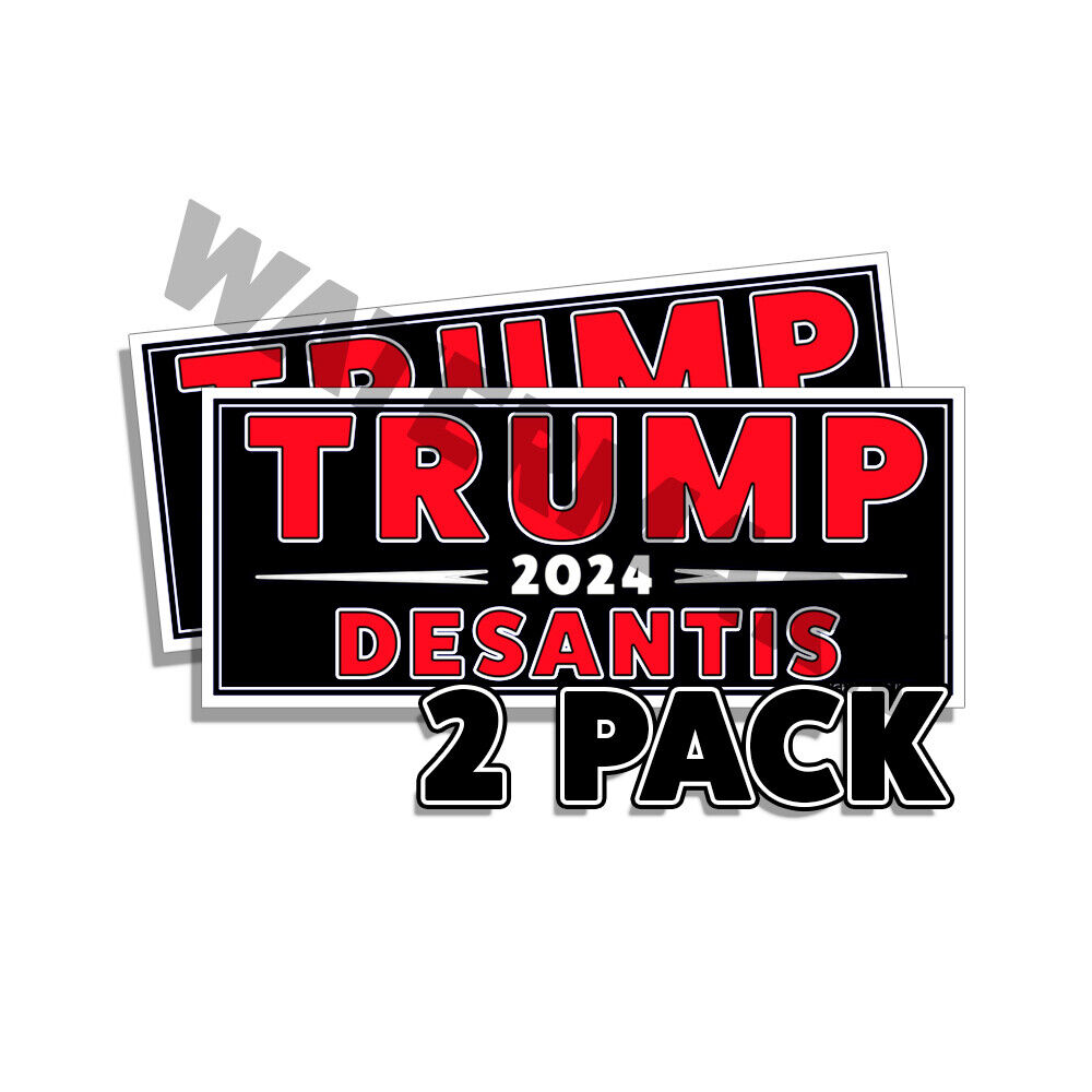 Trump DESANTIS 2024 Decals - Right Wing MAGA Sticker D& 9 x 3.75 - BLACK 2 Pack