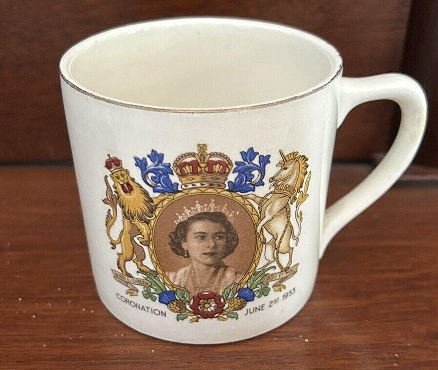 Vintage Queen Elizabeth Elisabeth II Coronation Mug June 2 1953 England Original
