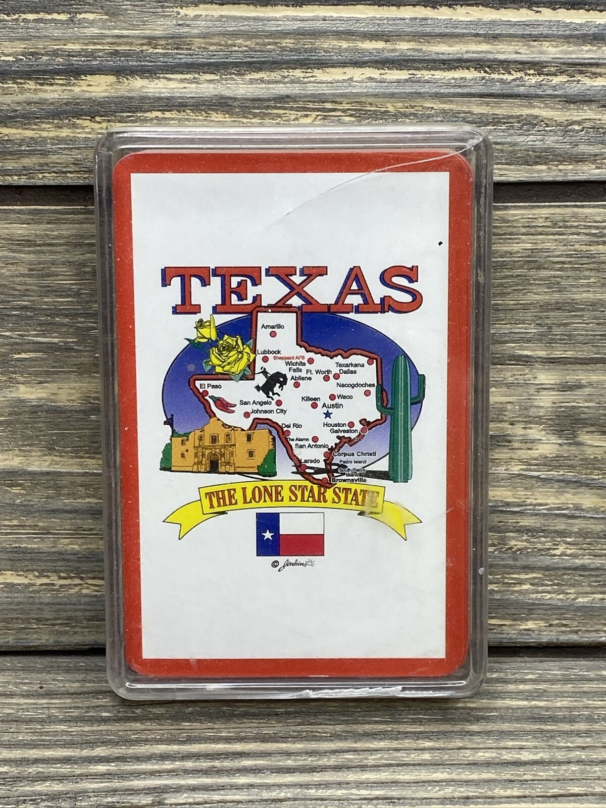 Vintage Jenkins Enterprises Playing Cards Texas State Red White 