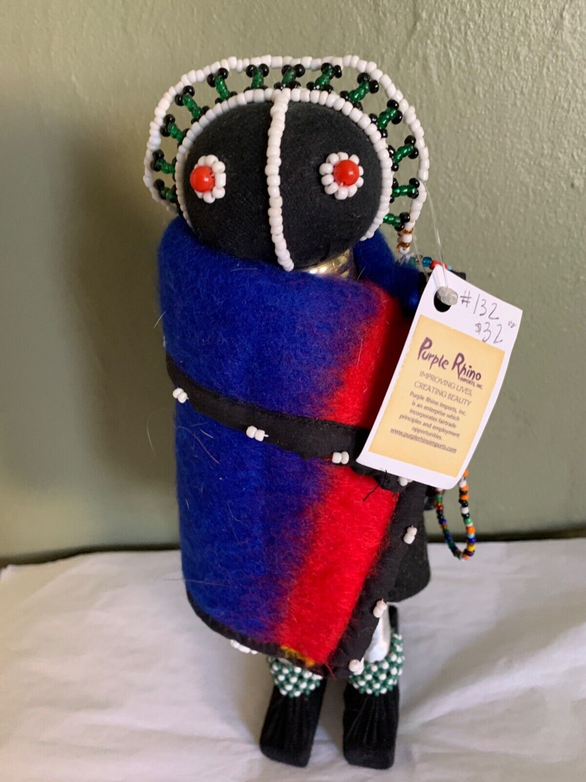 African Ndebele Initiation Tribal Traditional Dress Handcrafted Ceremonial Doll