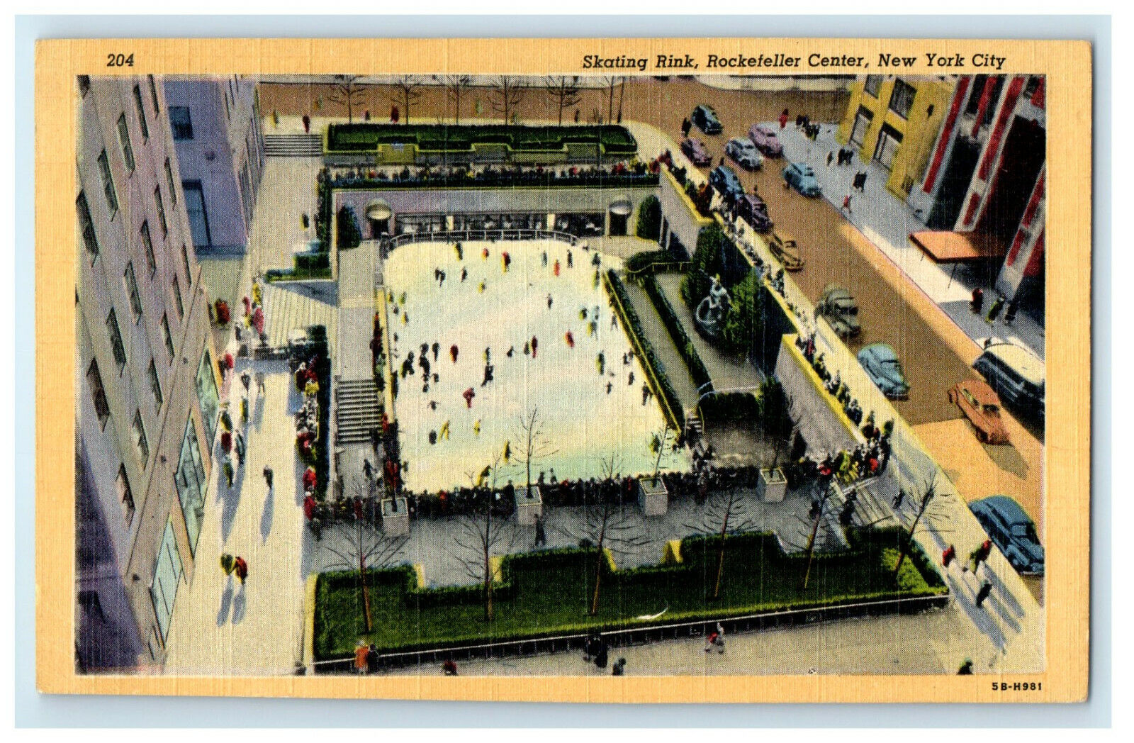 c1940s Skating RInk, Rockefeller Center New York City NY Unposted Postcard