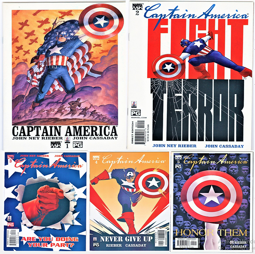 Captain America Vol 4 #1 2 3 4 5 (2002) John Cassaday NEAR MINT 5 BOOK LOT