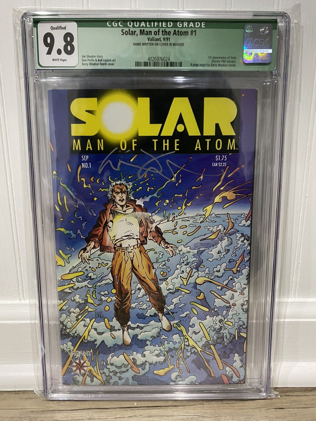 Solar Man Of The Atom #1 CGC 9.8 Qualified Signed Barry Windsor-Smith Valiant