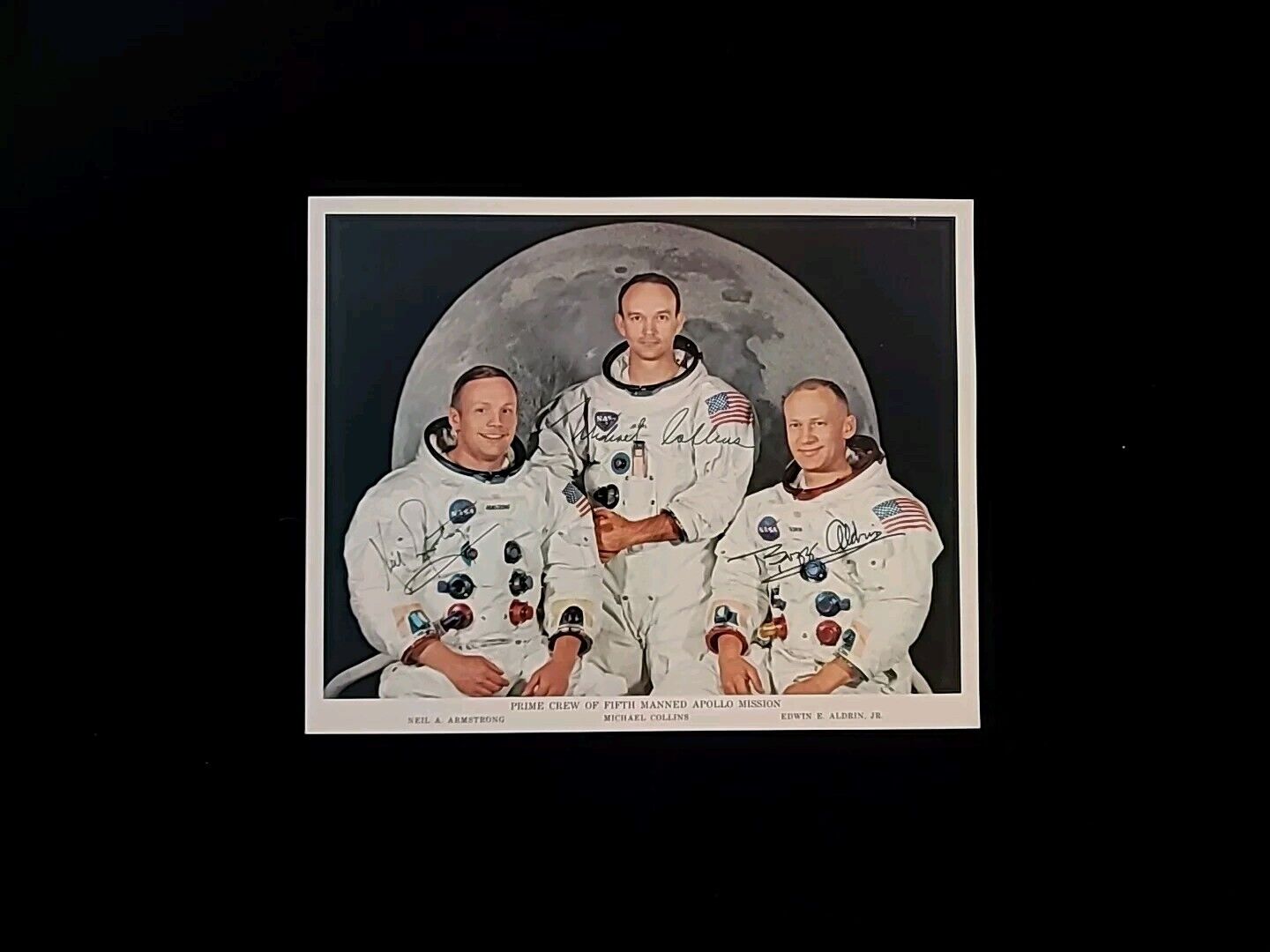 Astronaut Neil Armstrong  Signed Collins Buzz Aldrin NASA Apollo 11 Photograph 