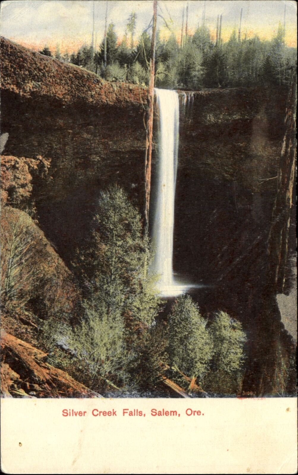 Silver Creek Falls Salem Oregon waterfall ~ 1907 J M SEARS Portland OR