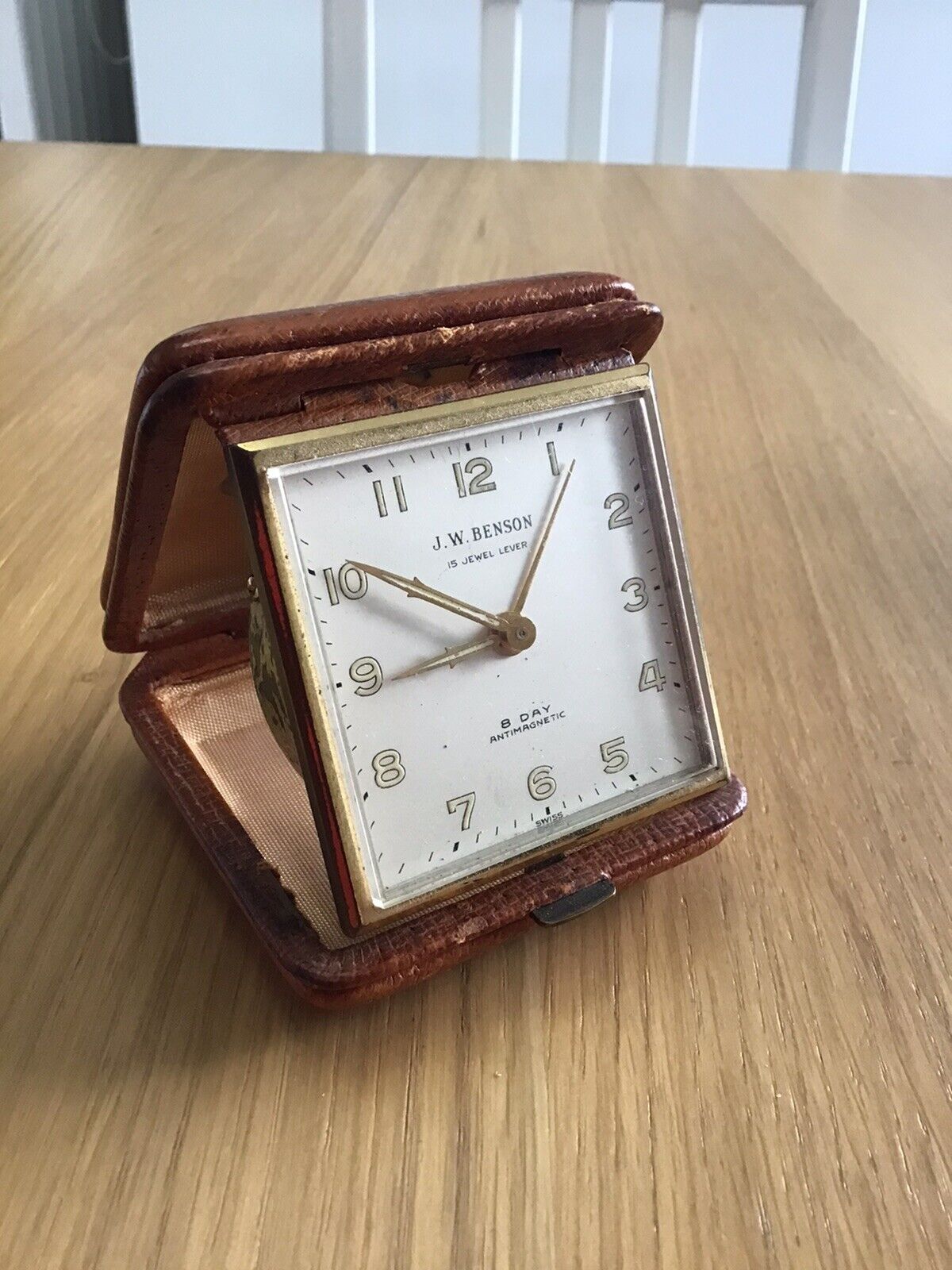 Very Rare J.W.Benson Jewelled 8 Day Antimagnetic Travel Clock