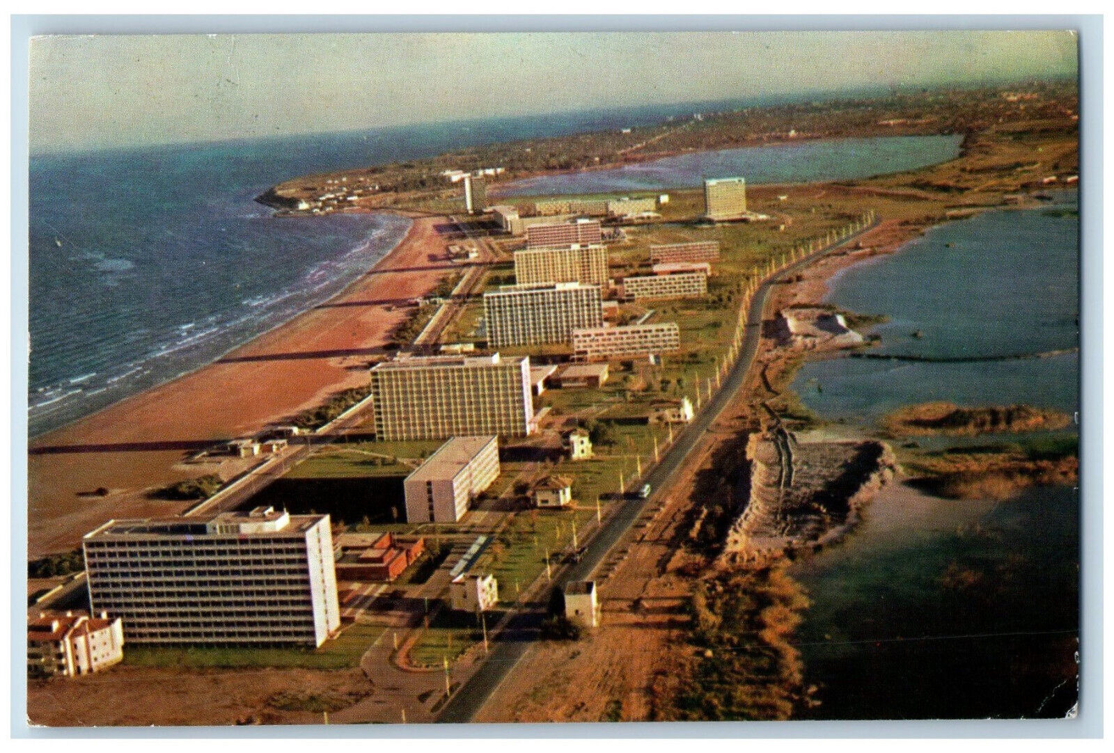 Mamaia Romania Postcard Aerial View Buildings River c1960\'s Posted Vintage