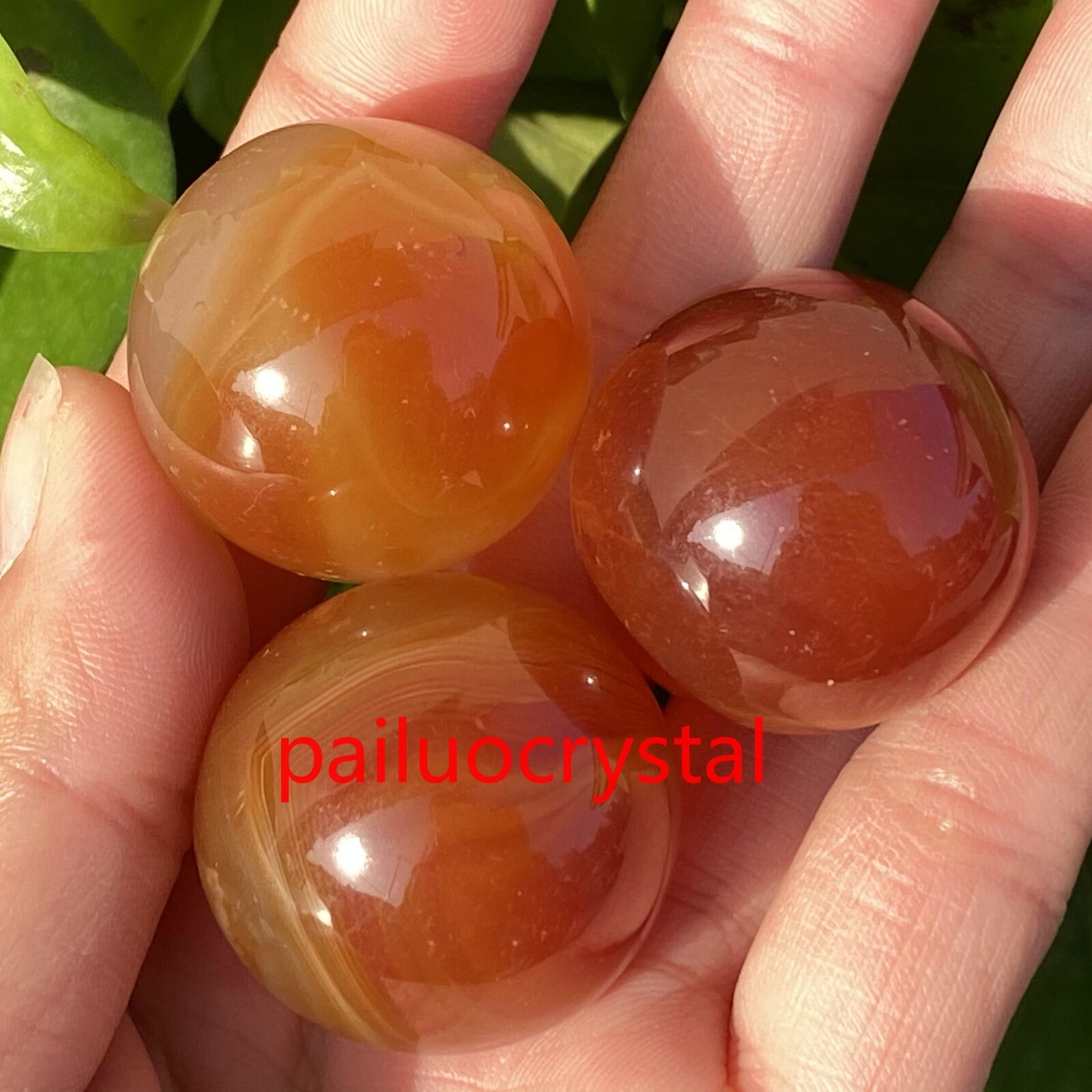 2pc Wholesale Natural carnelian Ball Quartz Crystal Sphere Reiki Healing 25mm+