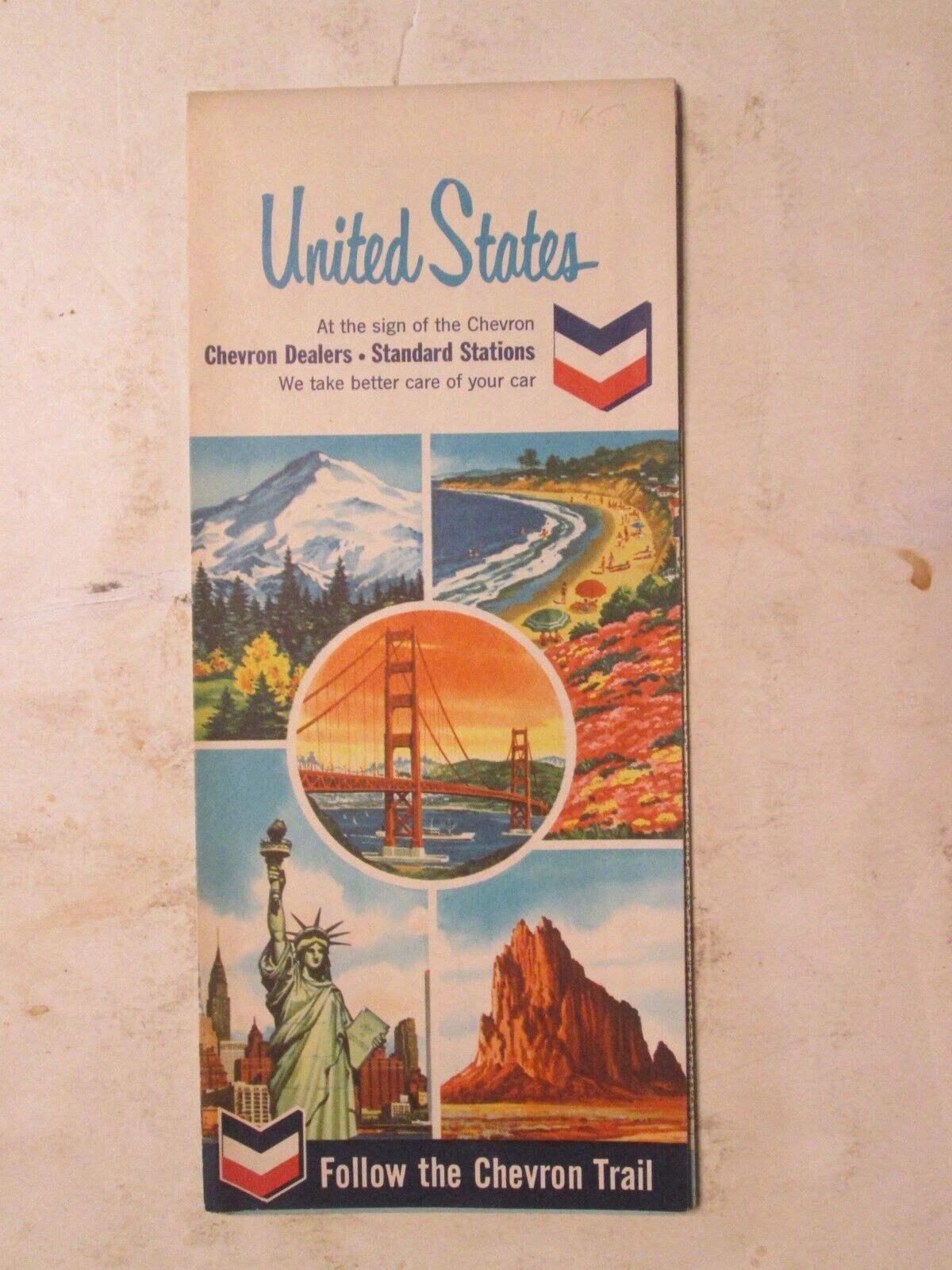 Chevron Highway Road Map of United States 1965