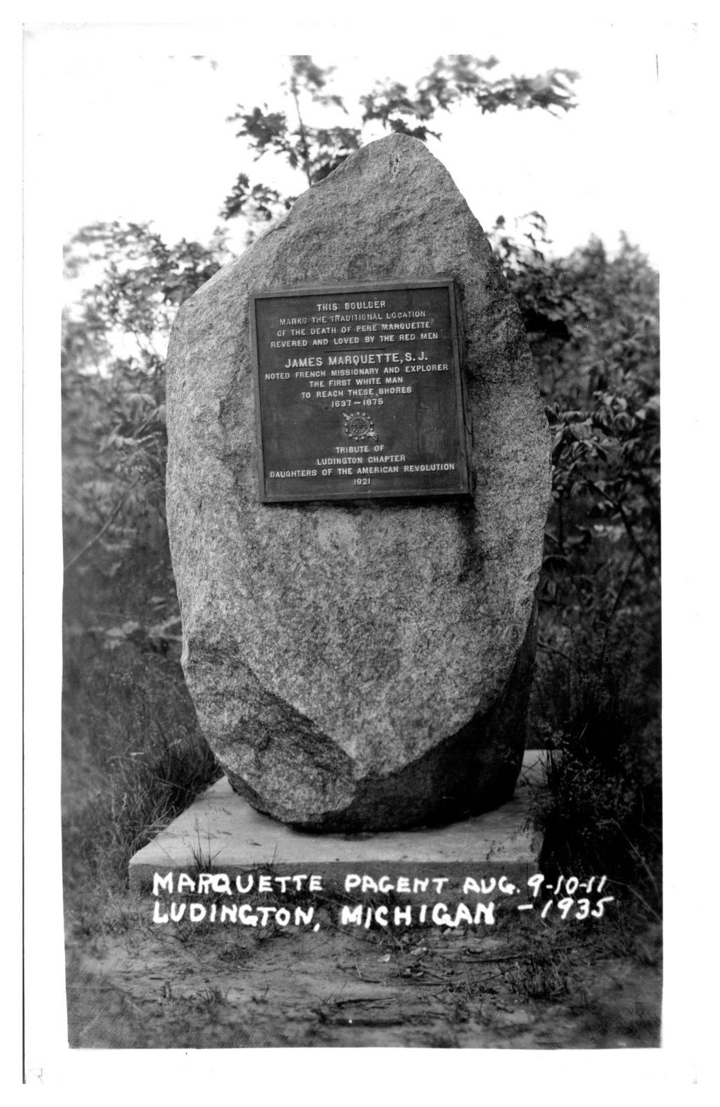 Ludington Michigan  DAR Memorial Pere Marquette Pagent 9/10/1911 RPPC   - A45