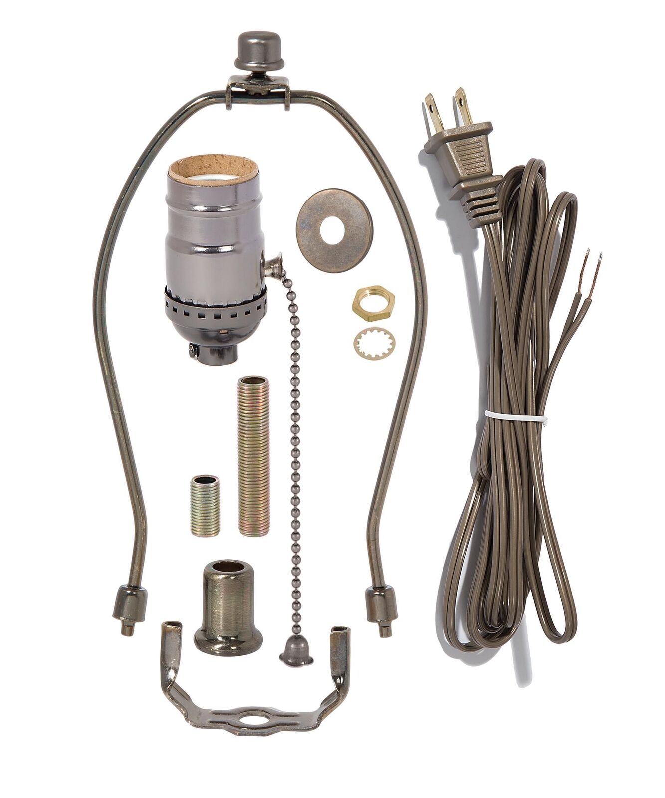B&P Lamp® Antique Bronze Finish Table Lamp Wiring Kit With a 6 Inch Harp and