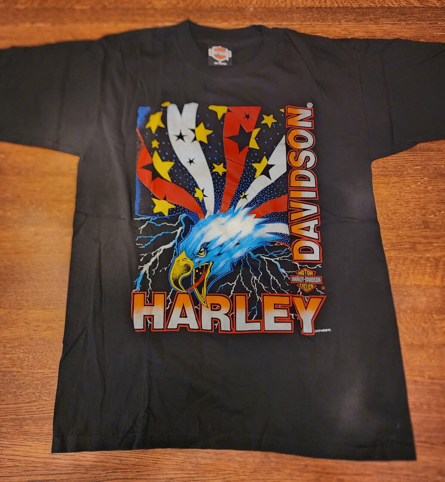 Vintage 90’s Harley Davidson Bold Eagle with Stars T-shirt - NEW, UNWORN