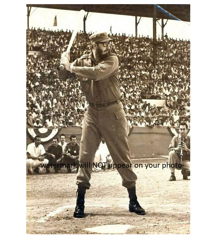 Fidel Castro Playing Baseball PHOTO Cuban President Havana Cuba 1959