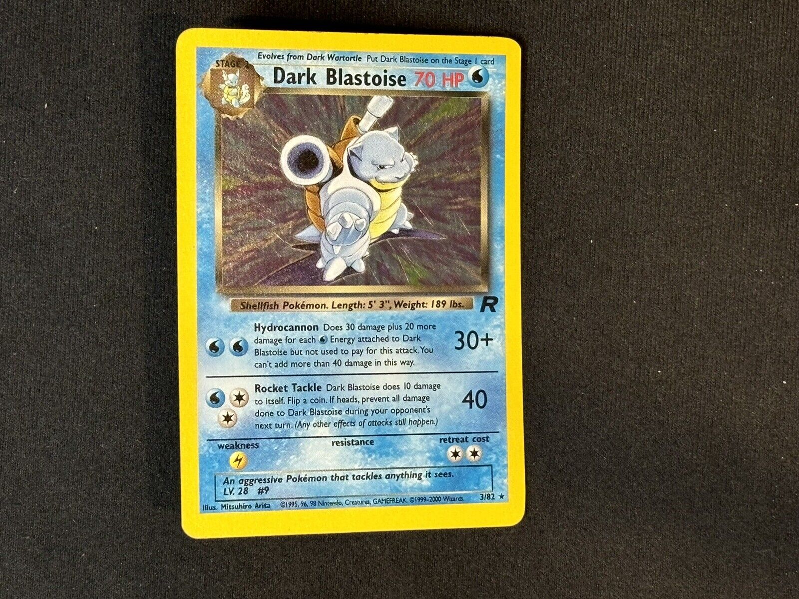 Dark Blastoise Holo Team Rocket EX, 3/82 Pokemon Card