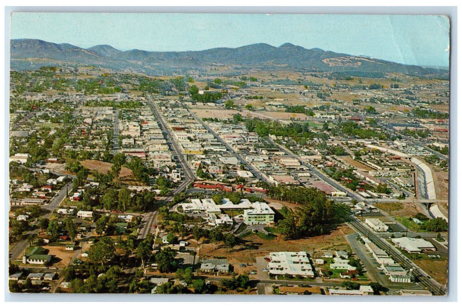 1971 Aerial View Looking Westward Escondido California CA Vintage Postcard