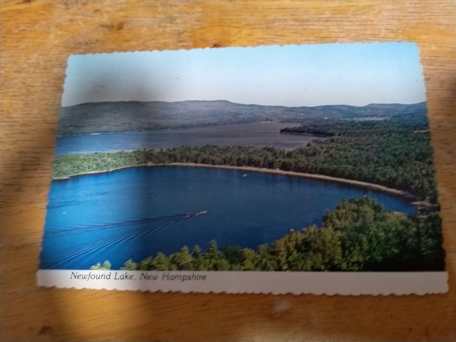 Postcard NH Aerial View of Newfound Lake New Hampshire Chrome Vintage 