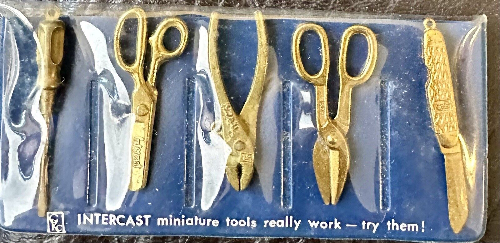 Vintage Intercast Miniature Tool Kit In Original Plastic Cover