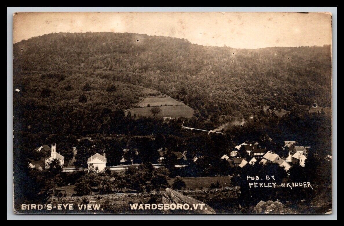 RPPC Vermont  Birds Eye View - Wardsboro, VT  1917