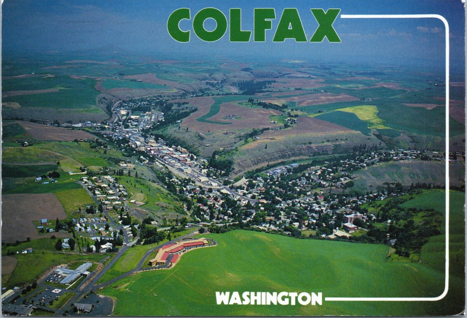 Colfax Washington Aerial Town Homes Whitman County Agriculture Farm Fields WA