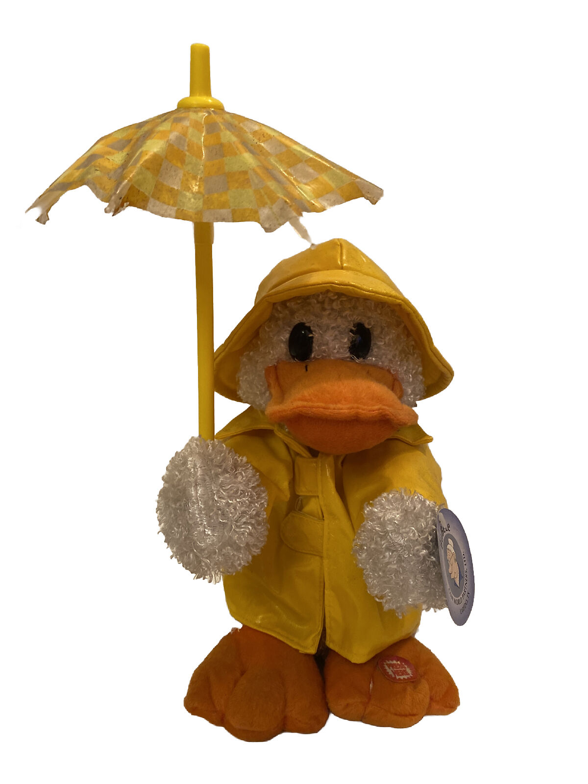 Vintage Bubele Rain Duck Plush Plays “Raindrop Keeps Falling On My Head” RARE