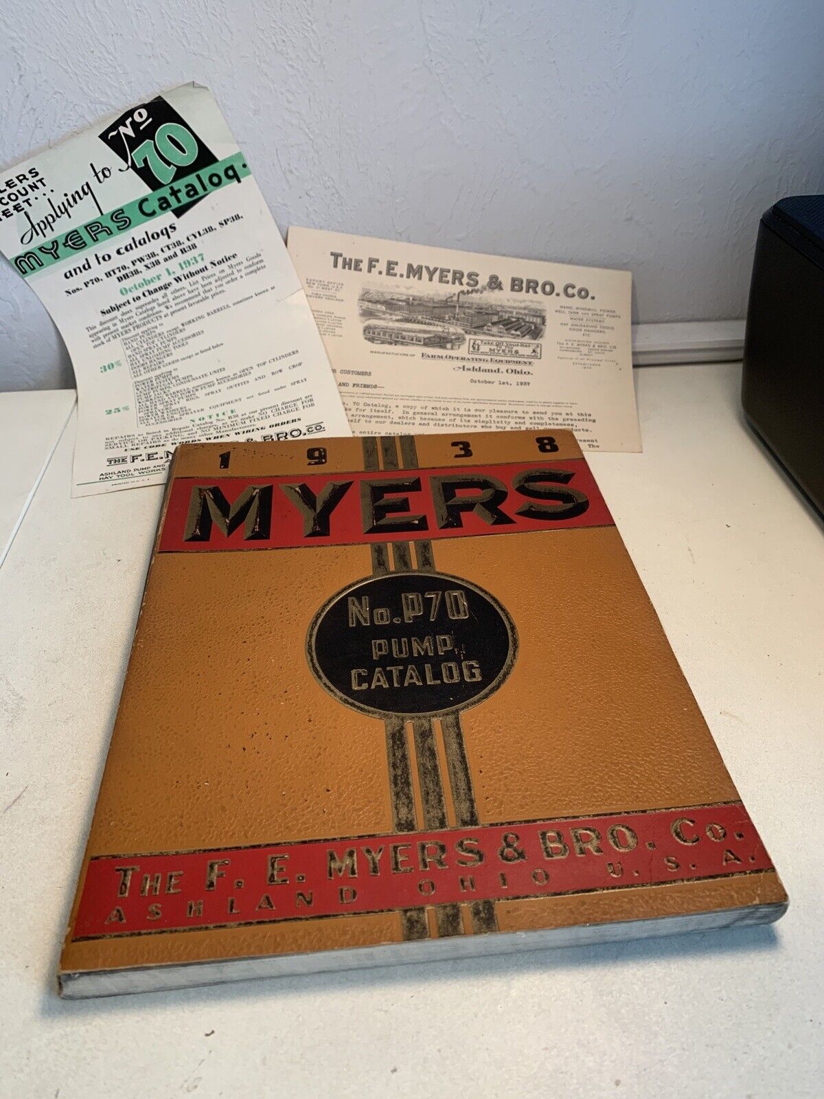 1938 Myers No. 70 Pump Catalog Ashland Ohio Dealer Letter And Discount Sheet