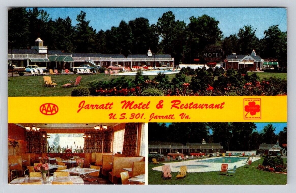 Jarratt Motel Restaurant Pool Multiview Virginia P653X