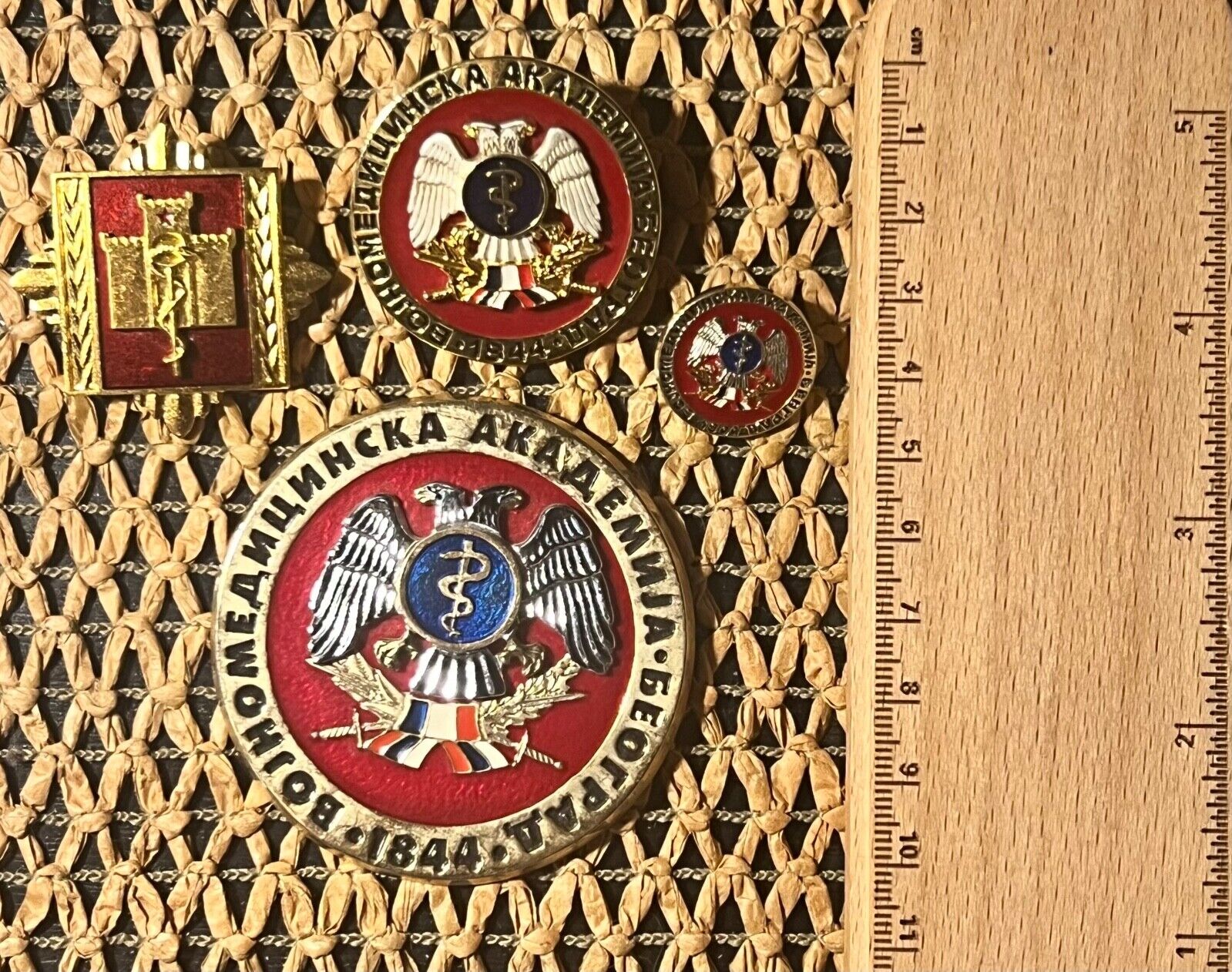 Military Medical Academy Belgrade Serbia badge lot of 4 pieces
