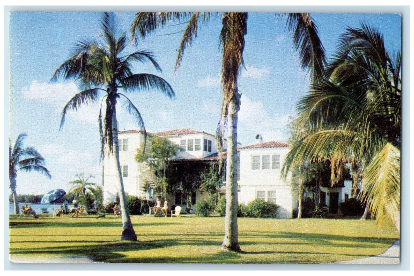 1950 The Birch Seville Apartments Restaurant Fort Lauderdale Florida FL Postcard