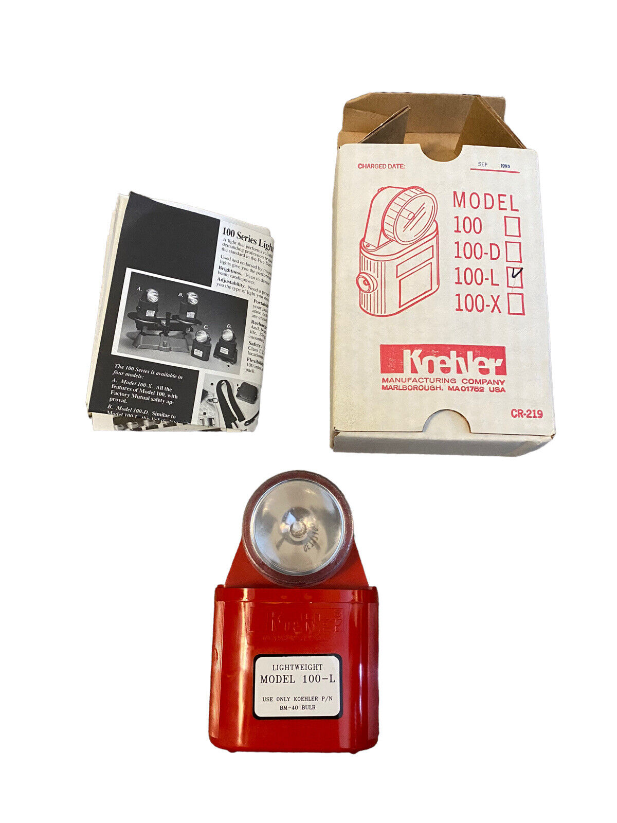 Koehler lightweight model 100-L flashlight - Vintage - For Parts - Read