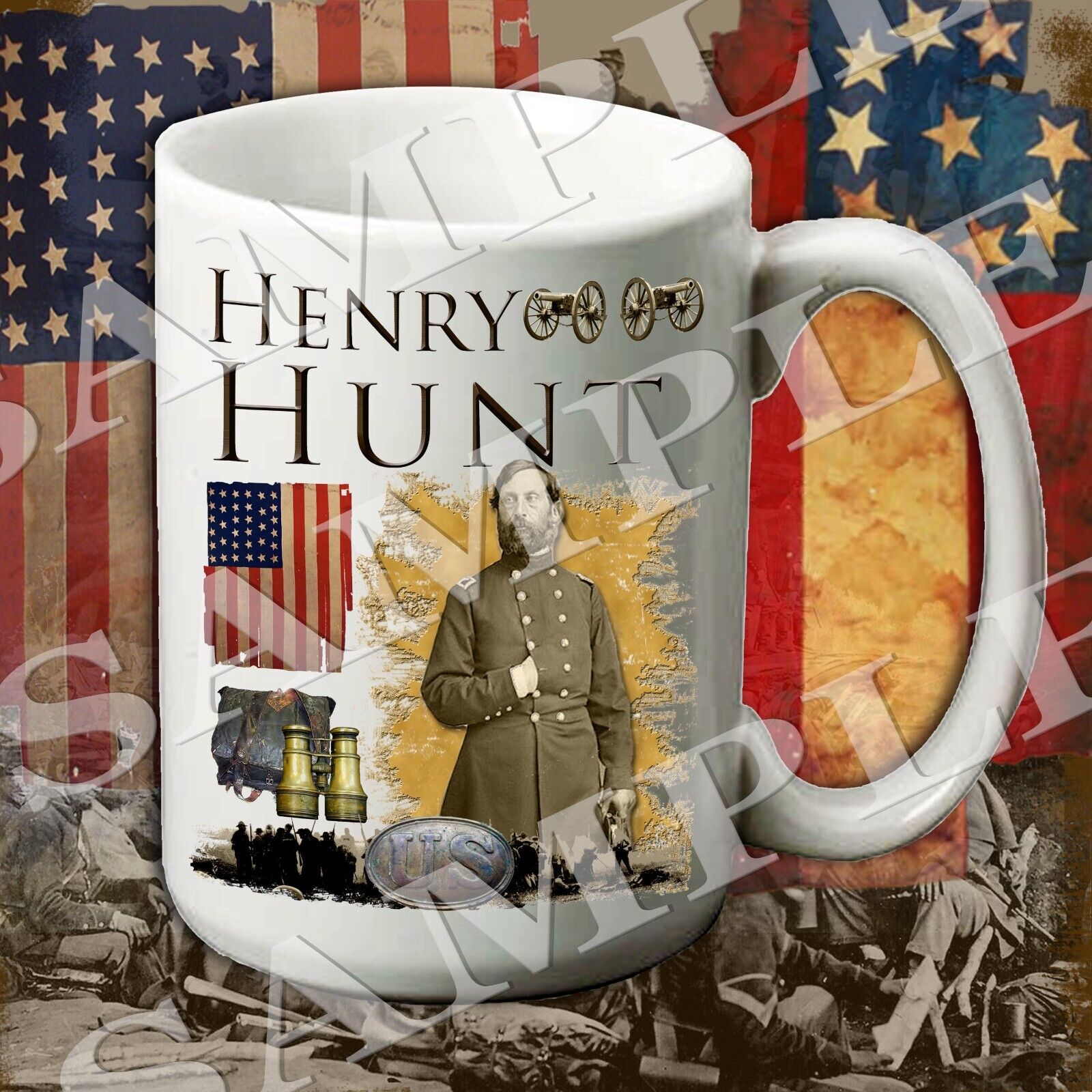 Henry Hunt Union Army 15-ounce American Civil War themed coffee mug