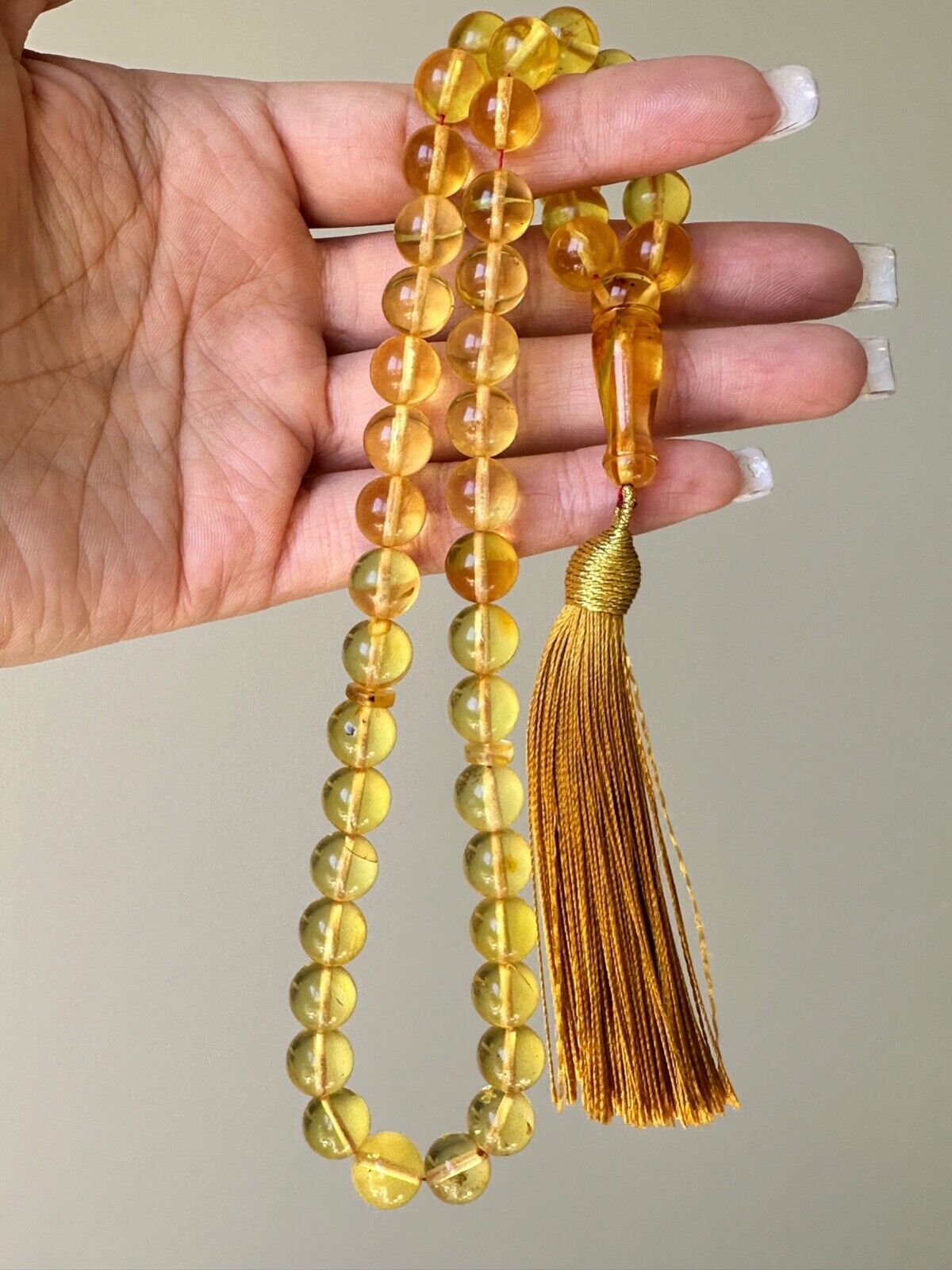 Prayer beads amber Muslim Turkiye Vintage rosary handmade