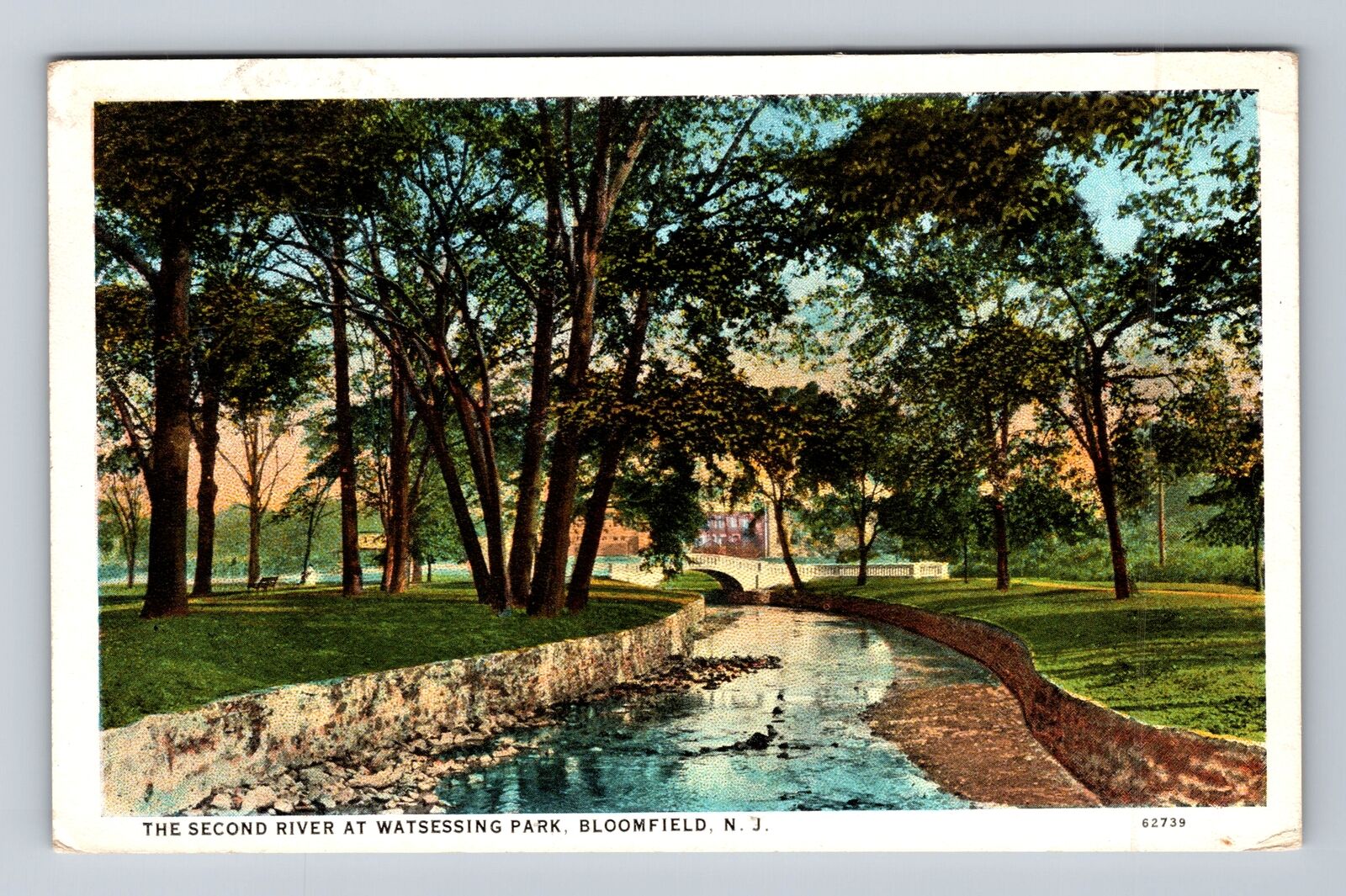 Bloomfield NJ-New Jersey, Second River at Watsessing Park Vintage Postcard